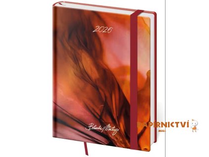 Diary weekly B6 Vario - Matragi Red s gumičkou 2026 120x165mm DV433-32-26