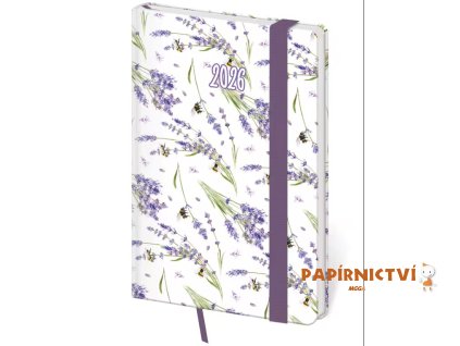 Diář týdenní kapesní Vario - Lavender s gumičkou 2026 90x140mm DV436-12-26