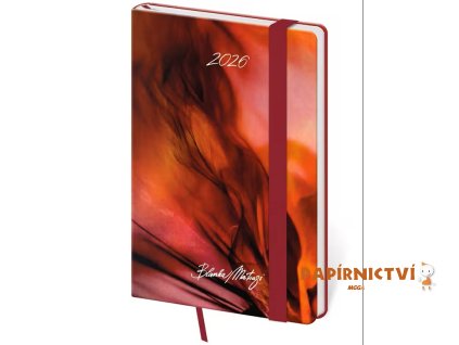 Diář týdenní kapesní Vario - Matragi Red s gumičkou 2026 90x140mm DV436-32-26
