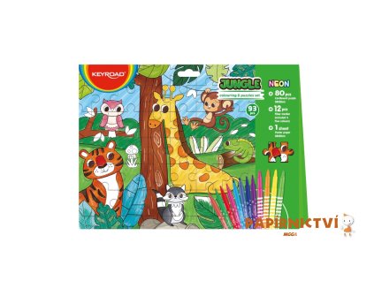 Puzzle omalovánky KEYROAD 2v1 Džungle A890