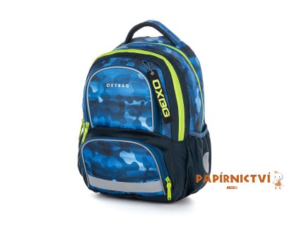 Školní batoh OXY NEXT Camo blue 9-15023