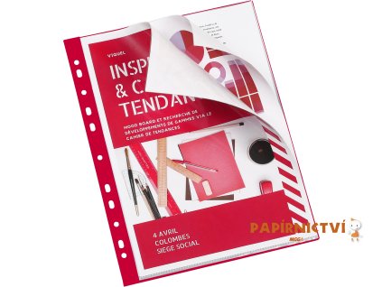 Závěsná prospektová kniha 20 kapes, červená