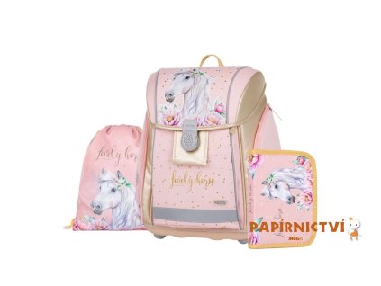 6550 skolni set 3ks premium light kun romantic oranzovy