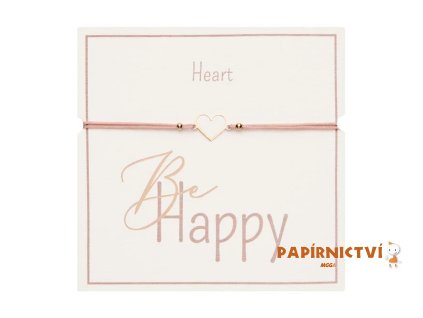 Gifty - Be Happy náramek - rg. plated Heart 1042779