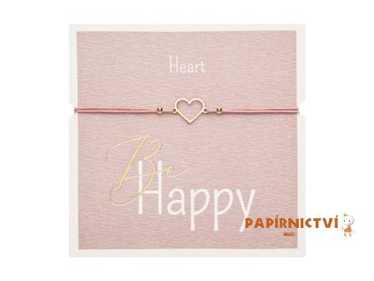 Gifty - Be Happy náramek - g. plated Heart 1042783