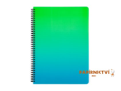 Twin wire blok A4 PP OMBRE zelená 8-16125