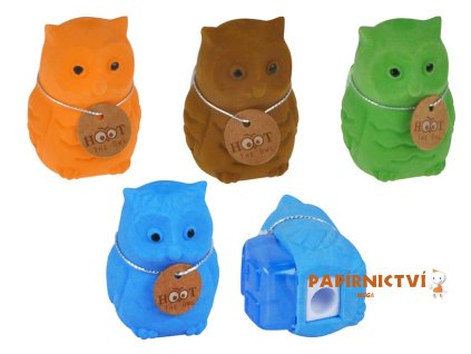 Ořezávátko s pryží sova mix barev 1041902