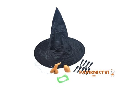 Set čarodějnický klobouk + doplňky 1042398