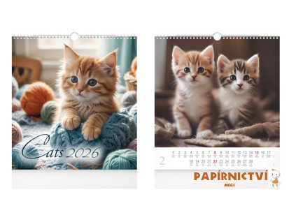 Kalendář 2026 nástěnný malý Cats 1061634