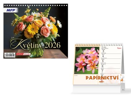Kalendář 2026 stolní mini Květiny 1061666