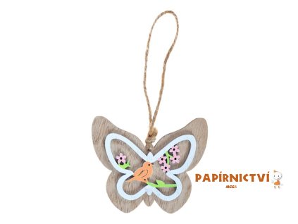 Závěs Motýl dřevo 3D 10cm 2221415