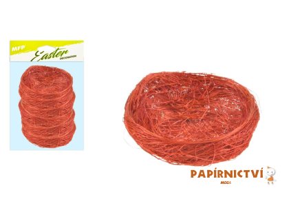 Hnízdo sisal 5cm 6ks - hnědé 2221456