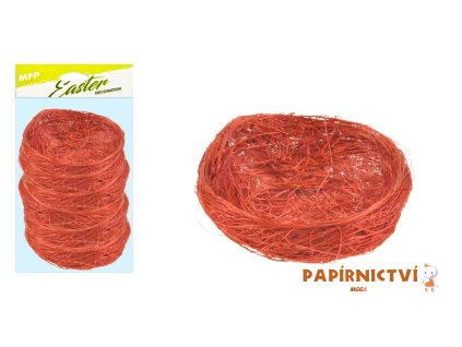 Hnízdo sisal 7cm 6ks - hnědé 2221459