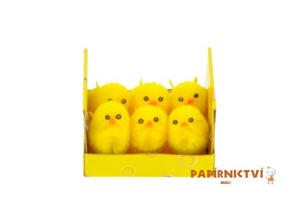 Velikonoční kuřátko set 6ks, 3cm, plastová krabička 2221467
