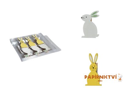 Kolíčky zajíci 6ks/5cm dřevo 2221608