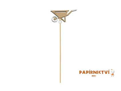 Zápich kolečko dřevo 25cm 2221629