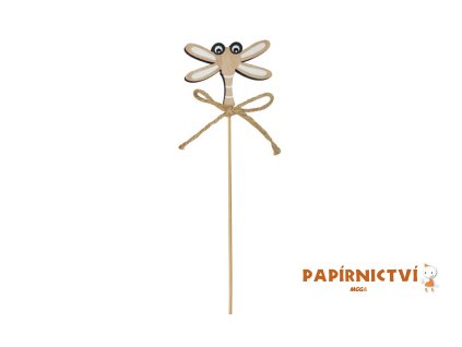 Zápich vážka dřevo 25cm 2221632