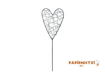 Zápich srdce kov 48cm 2221643