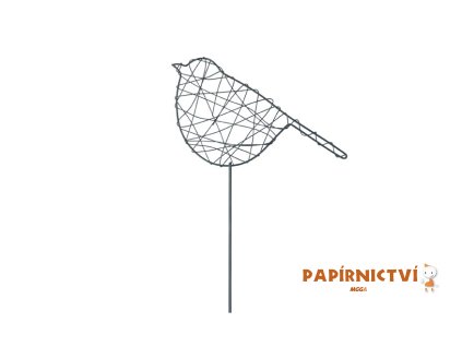 Zápich ptáček kov 47cm 2221644
