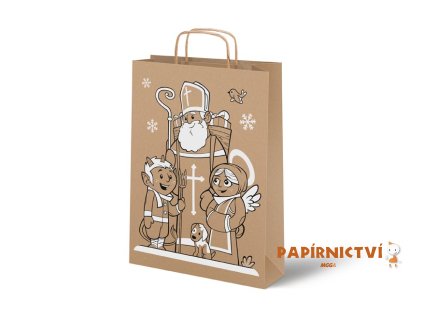 Taška MFP Mikuláš papír hnědý s uchem 22x28x10cm 5251271
