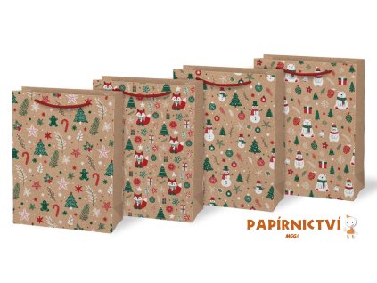 Taška MFP vánoční M LUX KRAFT mix V9 (190x250x90) 5252925