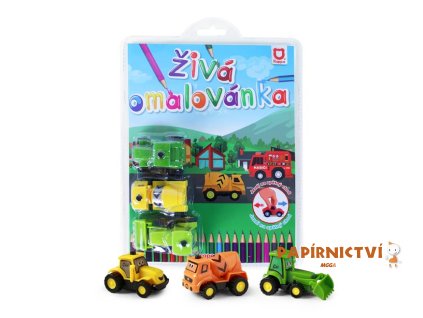 Omalovánky 18x23,5cm stavba + 3ks aut 5301278