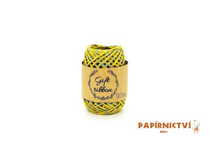 Stuha vázací papír double 10m/2mm žluto-zelená 5660280