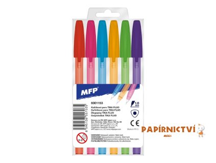 Kuličkové pero Tika 107 fluo - set 6 barev 6001153