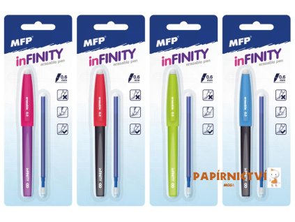 Kuličkové pero gumovací Infinity + náplň 0,6 modré na blistru 6001337