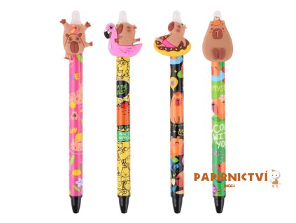 Kuličkové pero gumovací Capybara, 0,5, modré 6001406