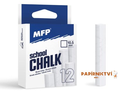 Křídy M bílá čtyřhranné  12 ks v krabičce neprášivá 6320120