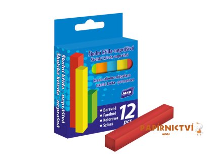Křídy M barevné čtyřhranné 12 ks v krabičce neprášivá 6320122