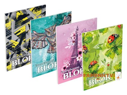 Blok trhací A5 čtverečkovaný, 50 listů mix 7500811