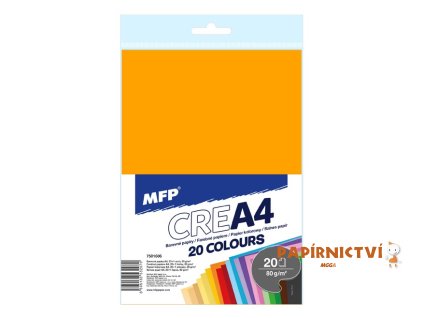 Barevné papíry 20 listů, A4 (20 barev) 7501606