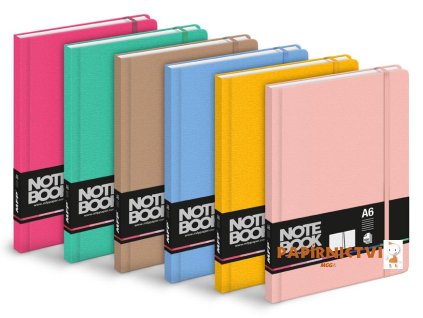 Blok s gumkou A6 linka, 100 listů, mix2 7501608