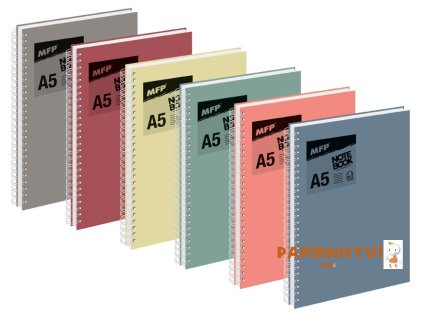 Blok se spirálou A5 linka, 80 listů, mix2 7501612