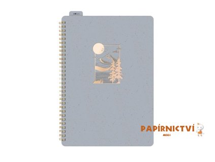 Blok se spirálou A4 linka 80l/80g šedý 7501614