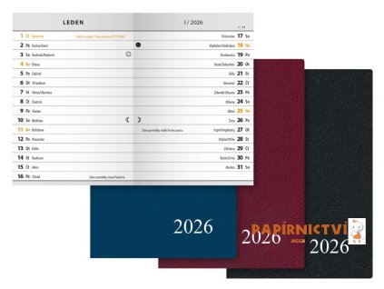 Diář 2026 M102/PVC měsíční 7781420
