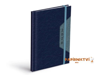 Diář 2026 T805 PU blue/gray s gumkou 7781483