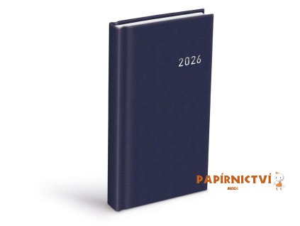 Diář 2026 D802 PVC dark blue 90x170mm 7781493