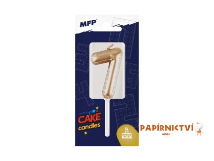 Dortová svíčka MFP balonek č. 7 zlatá 8800121