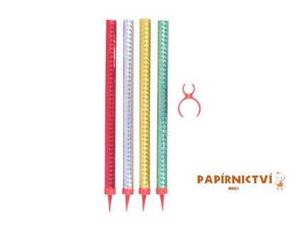 Fontána párty 24cm + držák na láhev - 4ks - barevná 8800128
