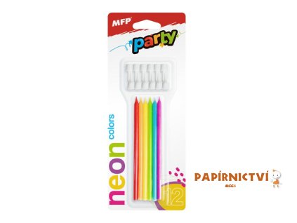 Dortové svíčky MFP neon 12ks 12,5cm 8800148