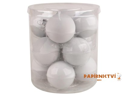 Sada 3598 skleněných baněk bílých 5,7 cm, 12ks 8882234