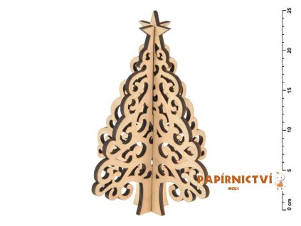 Stromek dřevo skládací přírodní 25 cm 8885548