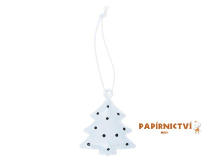 Závěs Stromek 3ks plech 4,5cm - bílý 8885825