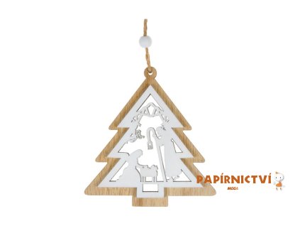 Stromek 3D dřevo 10cm závěs 8886015