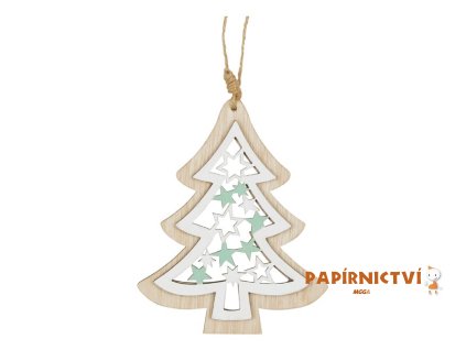 Závěs stromek dřevěný 11x11cm 8886093