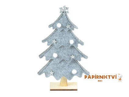 Stromek filcový šedý 22cm 8886226