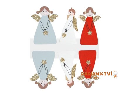 Kolíček dřevěný andělé 6ks/4,8cm CJ-22F61B 8886253